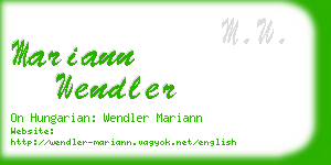 mariann wendler business card